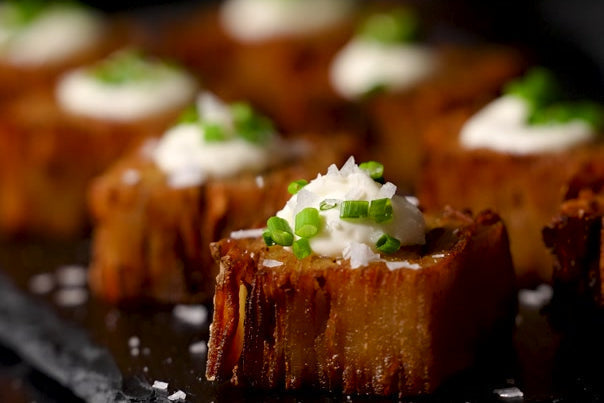 Beef Tallow Garlic Pave Potatoes