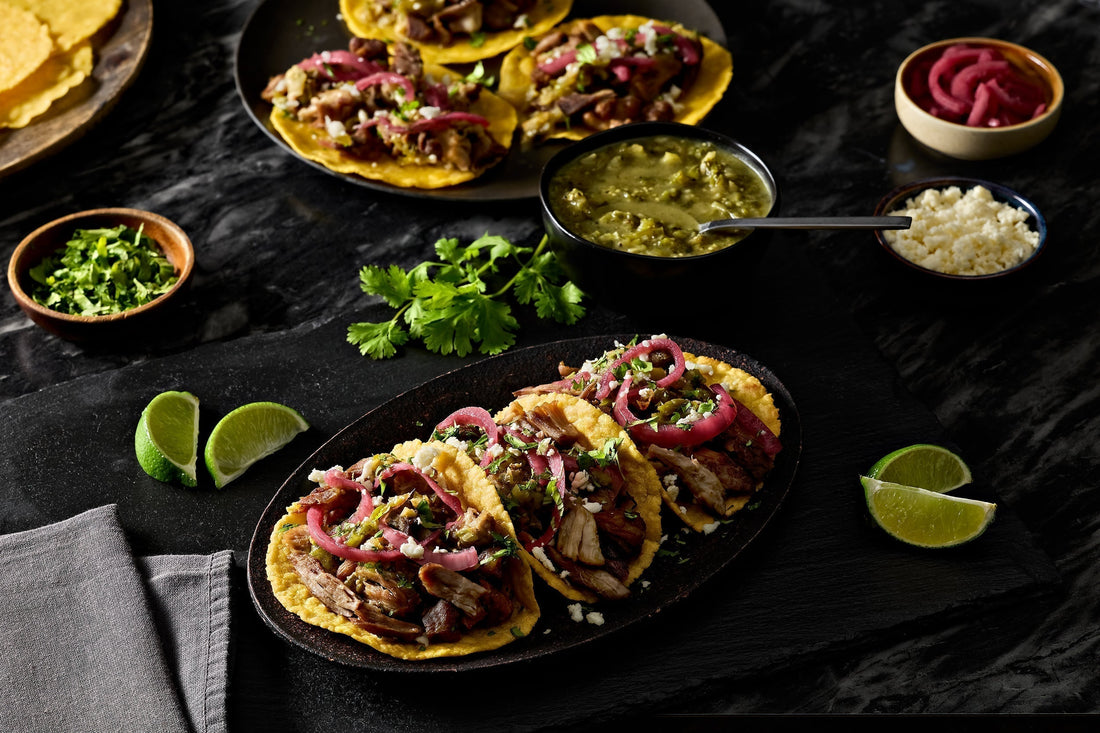 Carnitas Tacos with Tallow-Roasted Salsa Verde