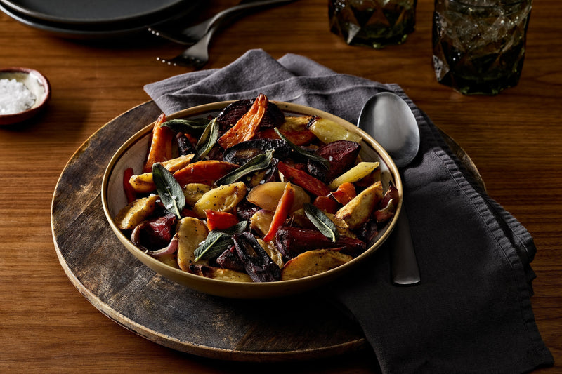 Tallow-Roasted Root Vegetables with Crispy Sage