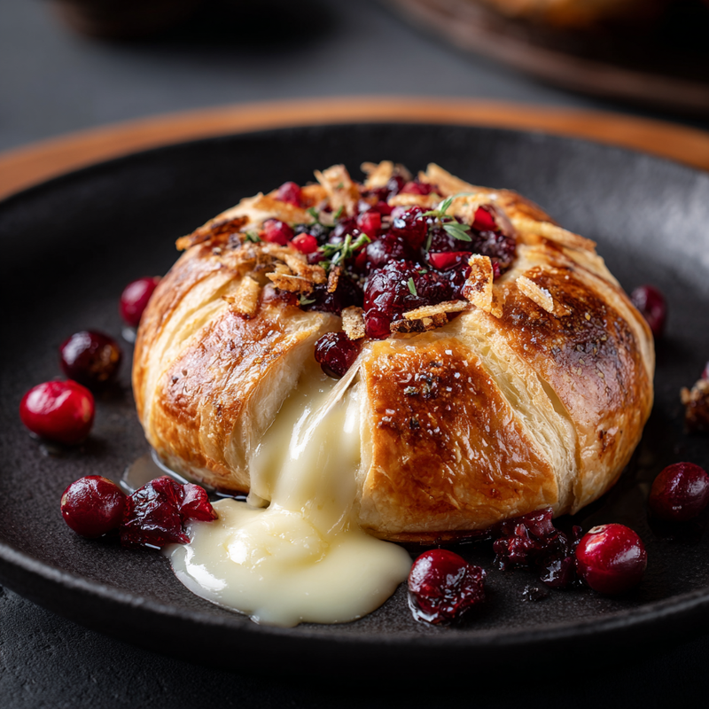 Puff Pastry-Wrapped Baked Brie